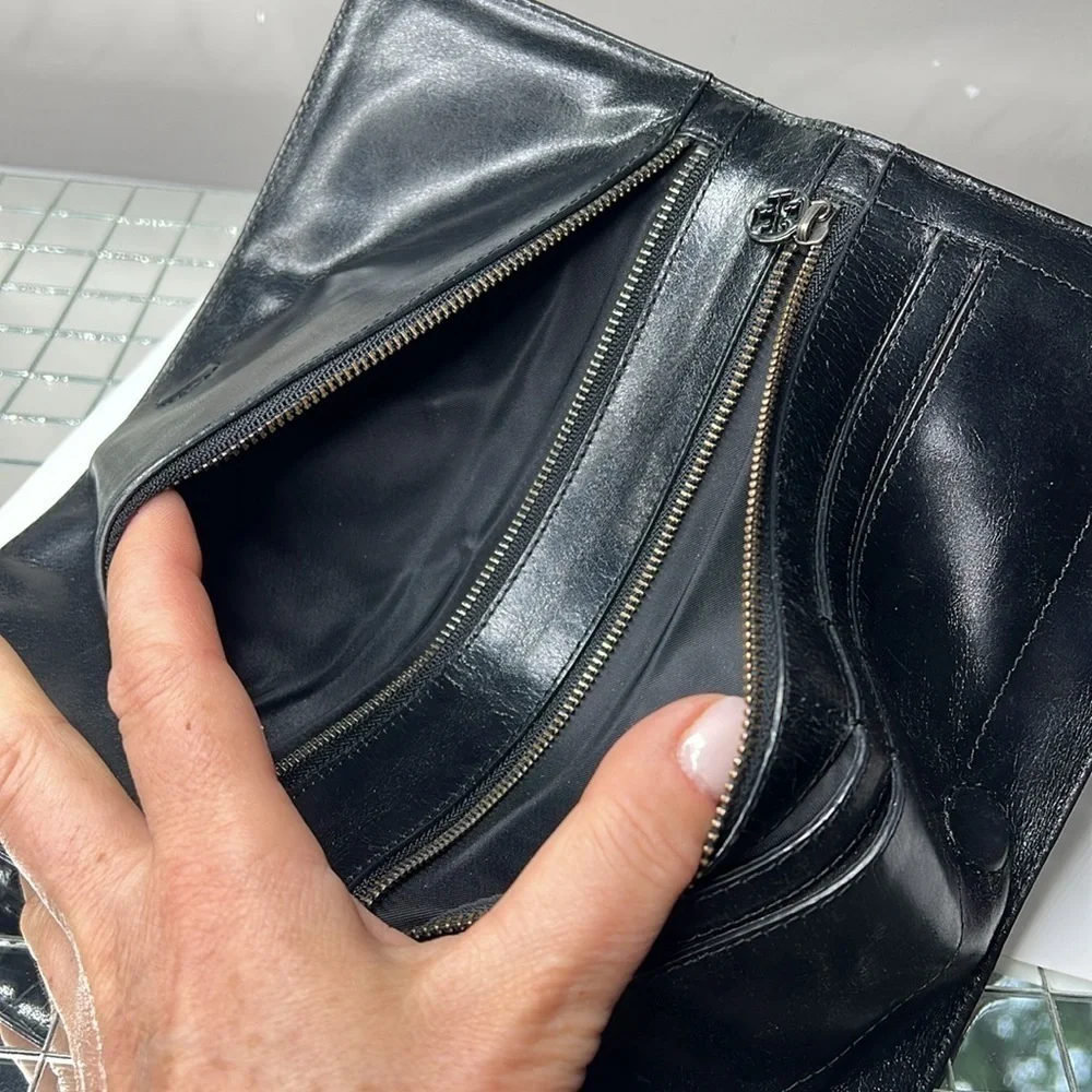 Tory Burch Large Croc Embossed Leather Wallet Clutch Bag